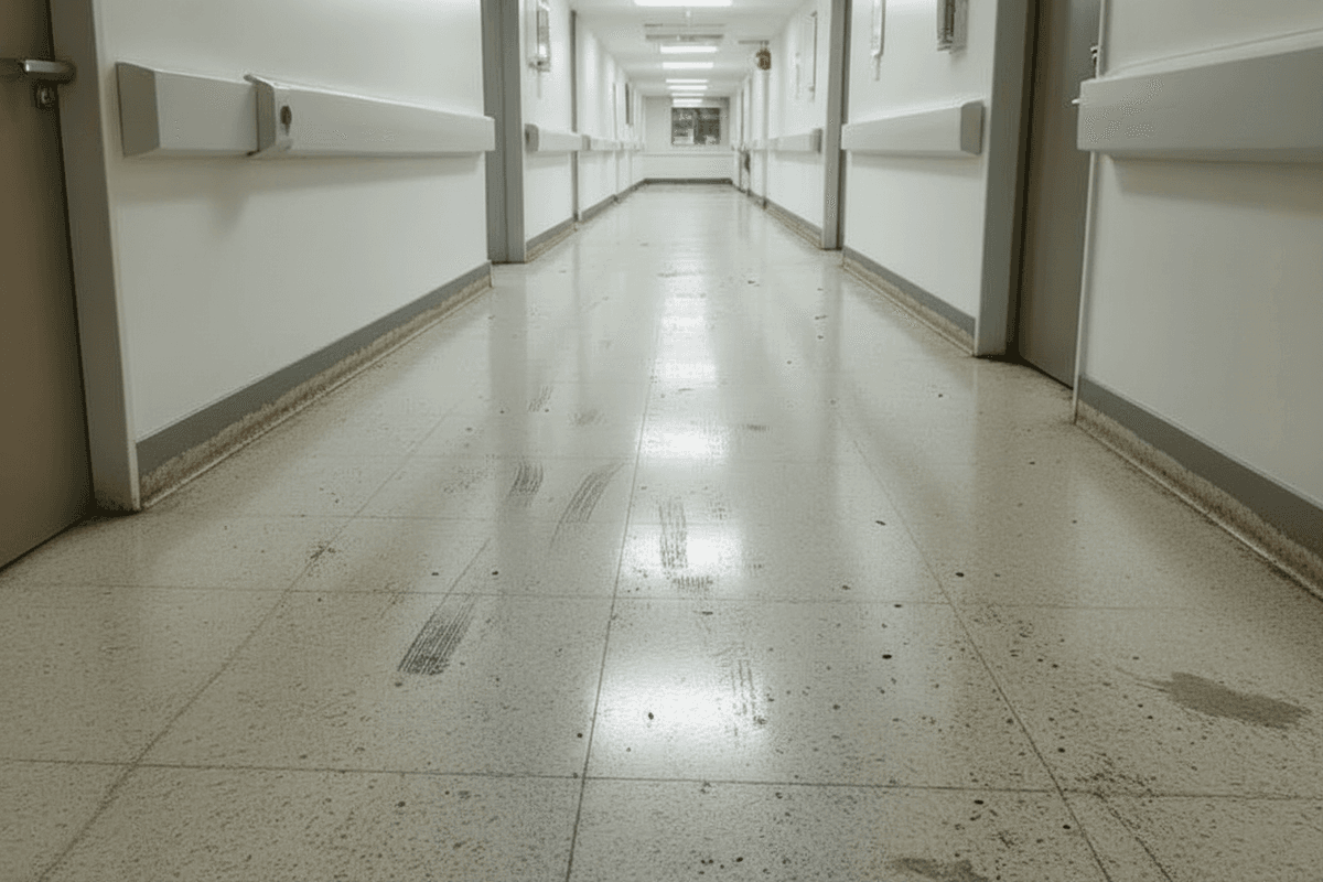 Before professional cleaning - Strip, Seal & Polish, Medical Centre, Gladstone by Ozzie Commercial & Industrial Cleaners